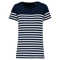 T-shirt femme Marini&egrave;re bio K3034 NAVY/WHITE STRIPES POITIERS