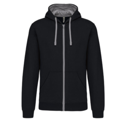Sweat-shirt zippé capuche contrastée POITIERS Sweat-shirt zippé capuche contrastée POITIERS