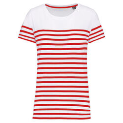 T-shirt femme Marini&egrave;re bio K3034 NAVY/WHITE STRIPES POITIERS